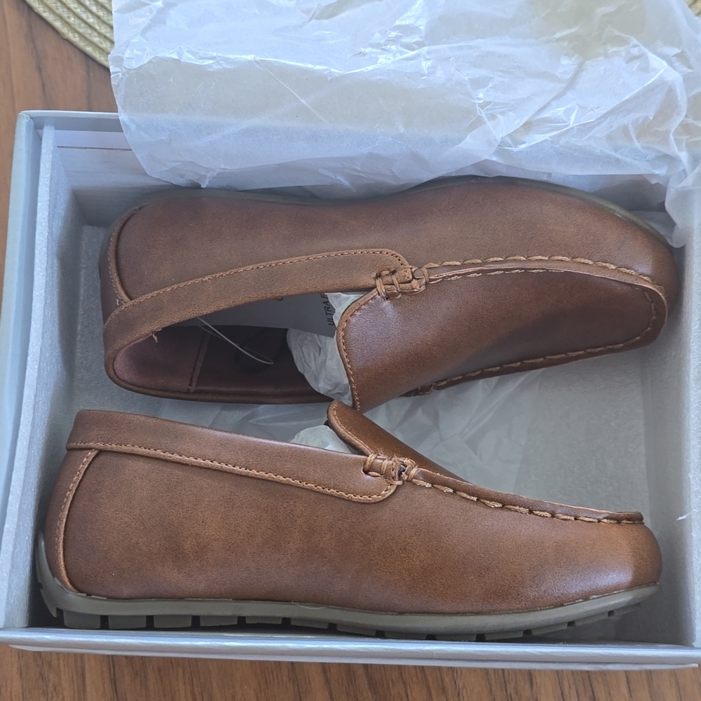 Perry Ellis Boys Brown Slip-On Dress Shoes